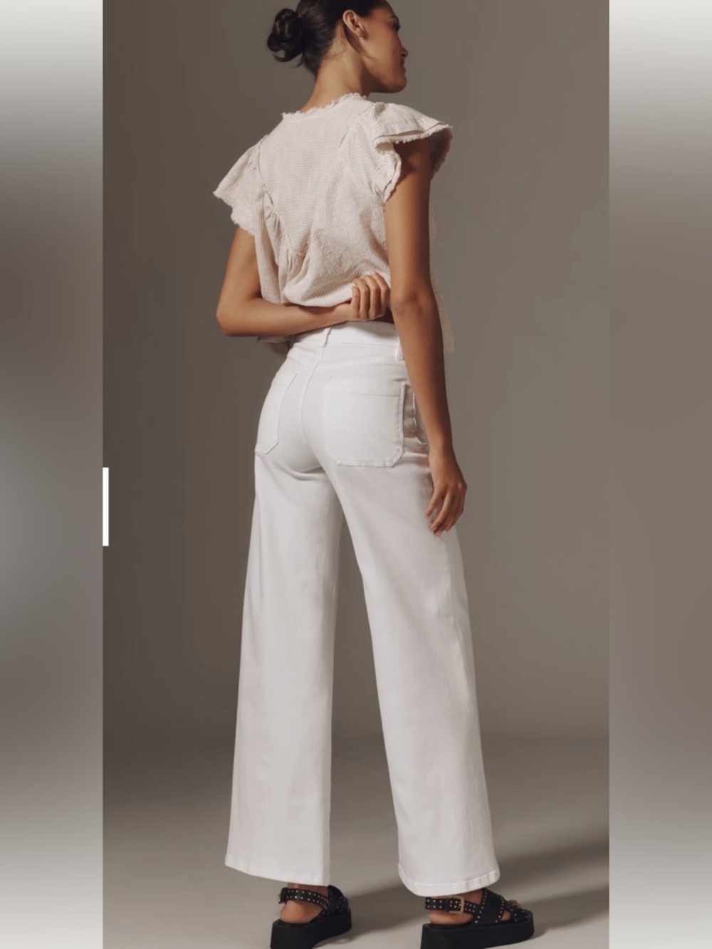 FRAME White High Rise Wide Leg Palazzo Jeans - Picture 5 of 5